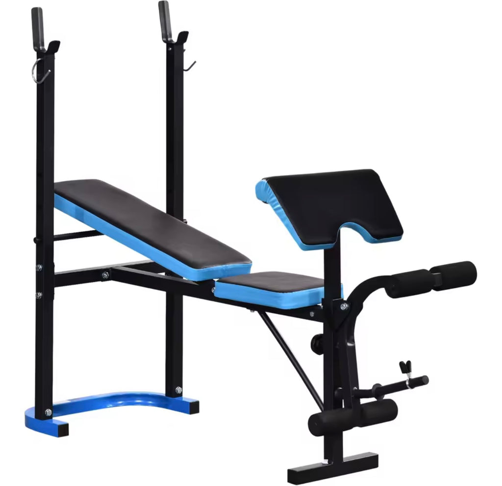 Adjustable Weight Bench with Leg Developer / Barbell Rack
