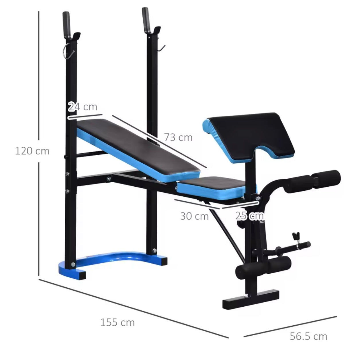 Adjustable Weight Bench with Leg Developer / Barbell Rack
