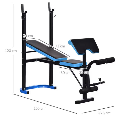 Adjustable Weight Bench with Leg Developer / Barbell Rack