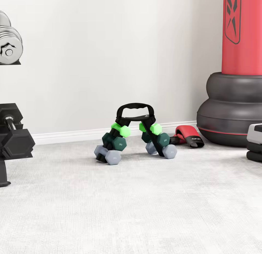 Dumbbells Set with Storage Rack, 2 x 1kg, 2 x 2kg, 2 x 3kg