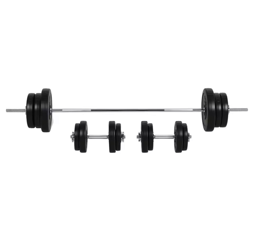 65kg Adjustable Barbell Weights Set, 2-in-1 Dumbbells and Barbell