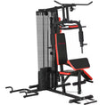 Multi Gym Workout Station, Weight Machine with 65kg Weight Stack, Sit Up Bench, Push Up Stand, Dip Station