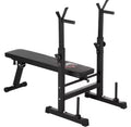 HOMCOM Adjustable Weight Bench, Foldable Bench Press with Barbell Rack and Dip Station